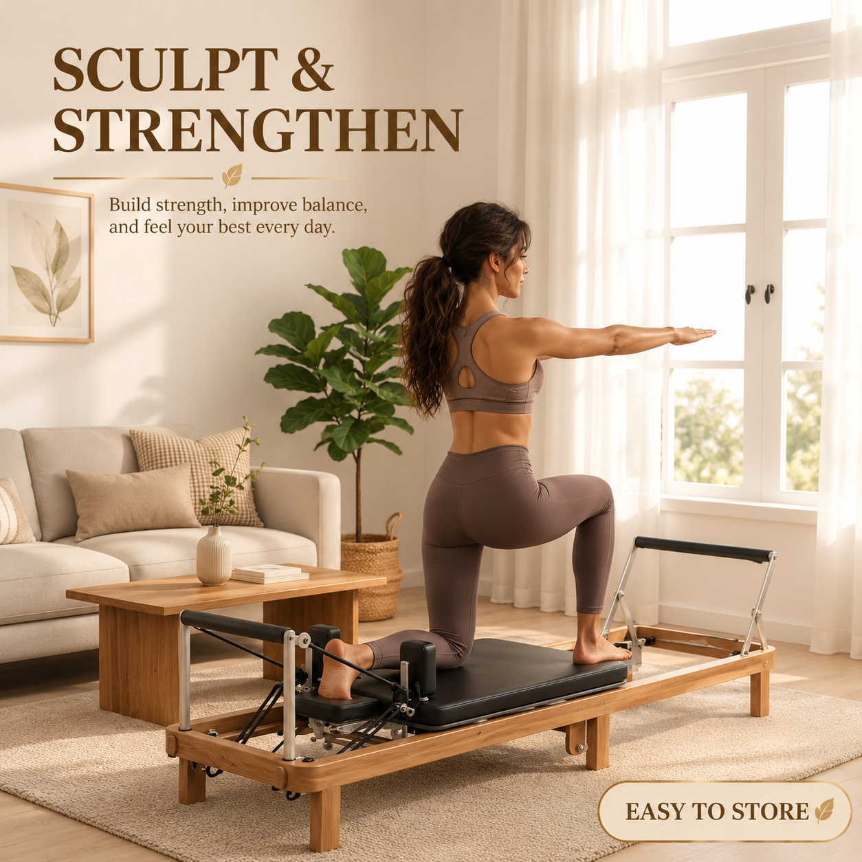 Juviya Pilates Studio Reformer Foldable EcoS1
