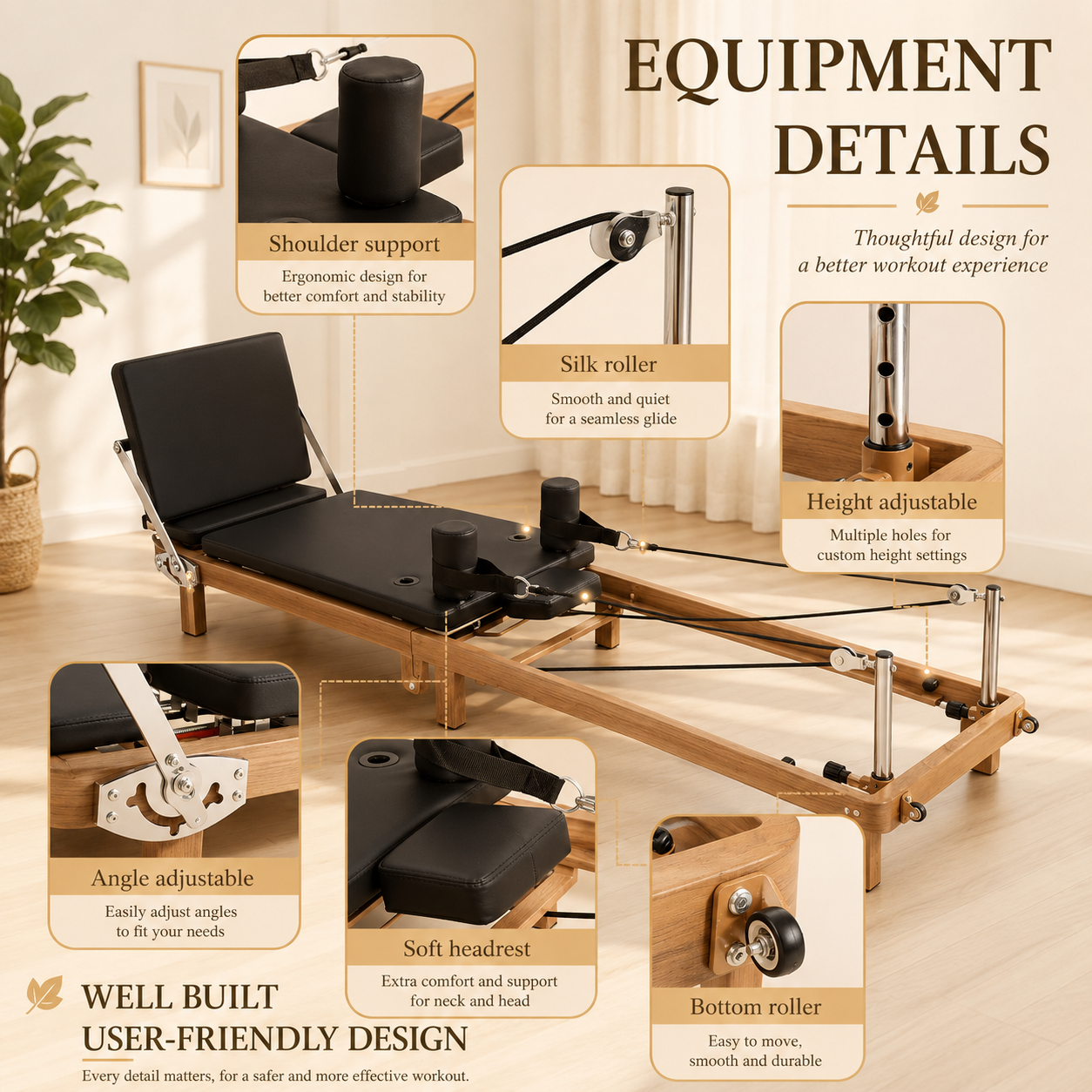 Juviya Pilates Studio Reformer Foldable EcoS1