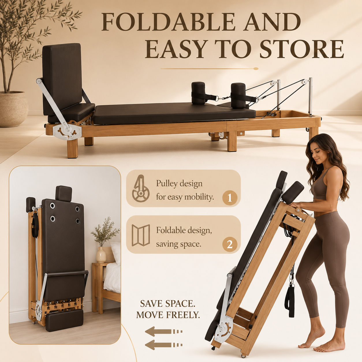 Juviya Pilates Studio Reformer Foldable EcoS1